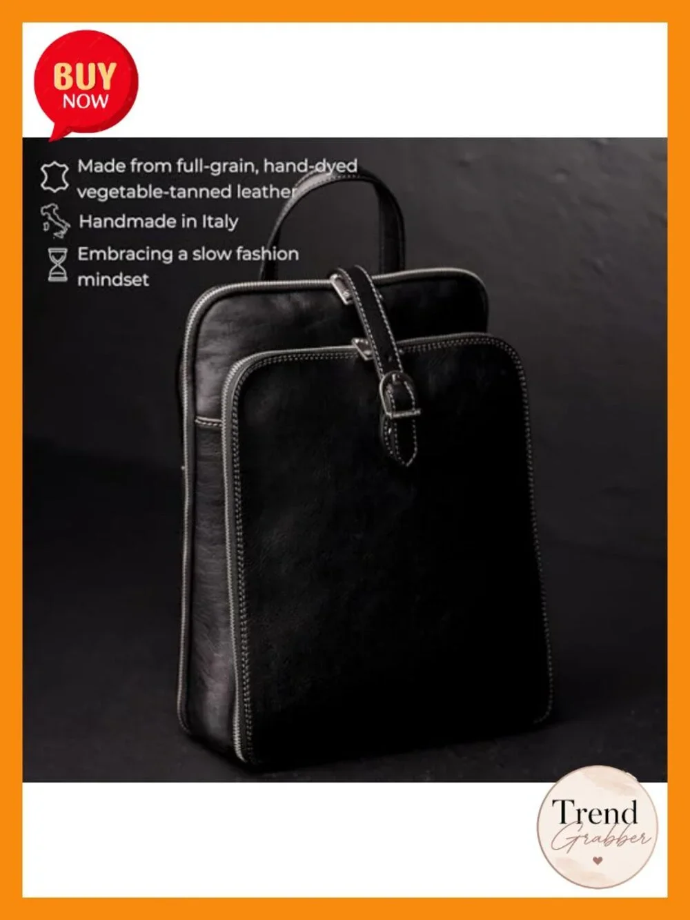 Full Grain Leather Convertible Backpack Shoulder Bag Fits 13